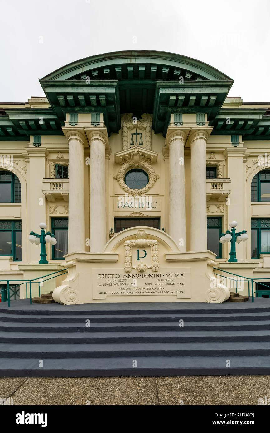 Pacific County Courthouse, South Bend, Washington state, USA Foto Stock