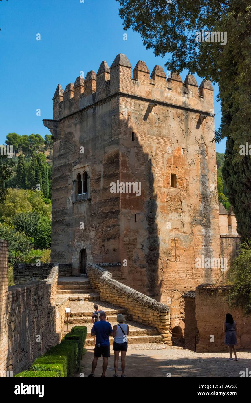 Torre de los Picos in Alhambra, Granada, Provincia di Granada, Andalusia Comunità autonoma, Spagna Foto Stock