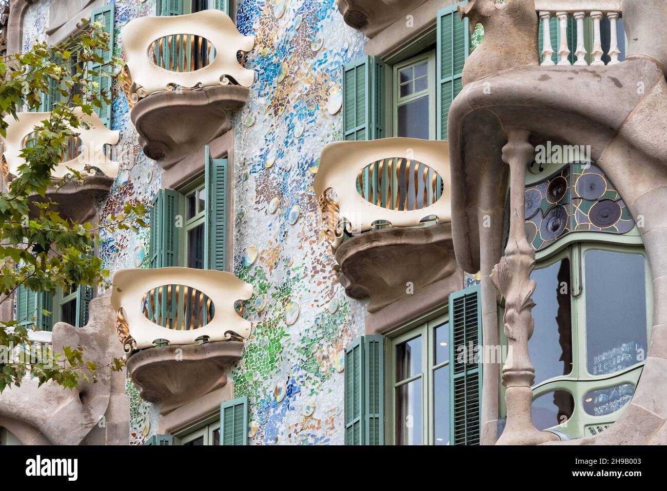 Casa Batlló by Gaudi, Barcellona, Provincia di Barcellona, Comunità autonoma della Catalogna, Spagna Foto Stock