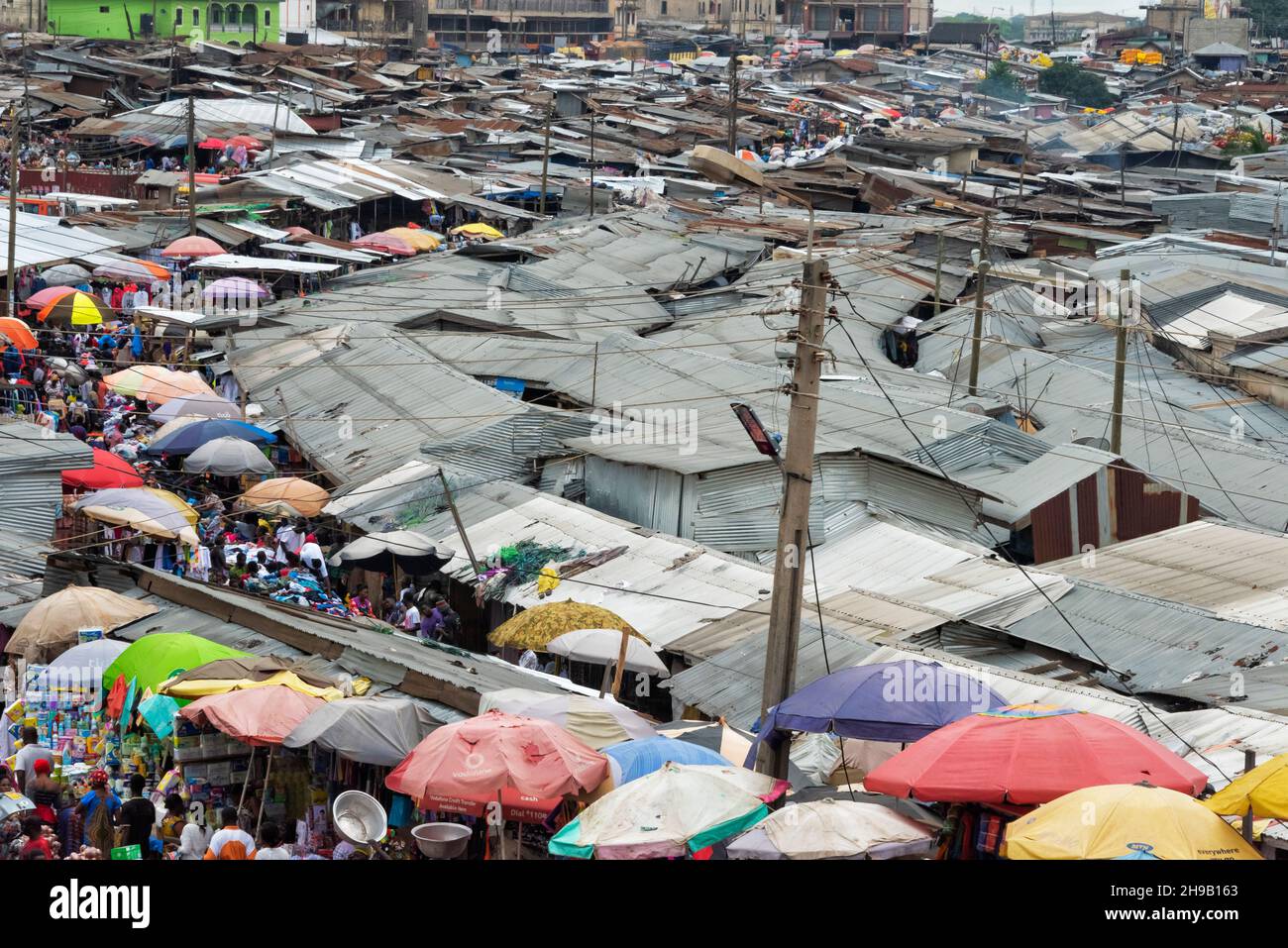 Mercato centrale di Kumasi (conosciuto anche come mercato di Kejetia), Kumasi, Regione di Ashanti, Ghana Foto Stock