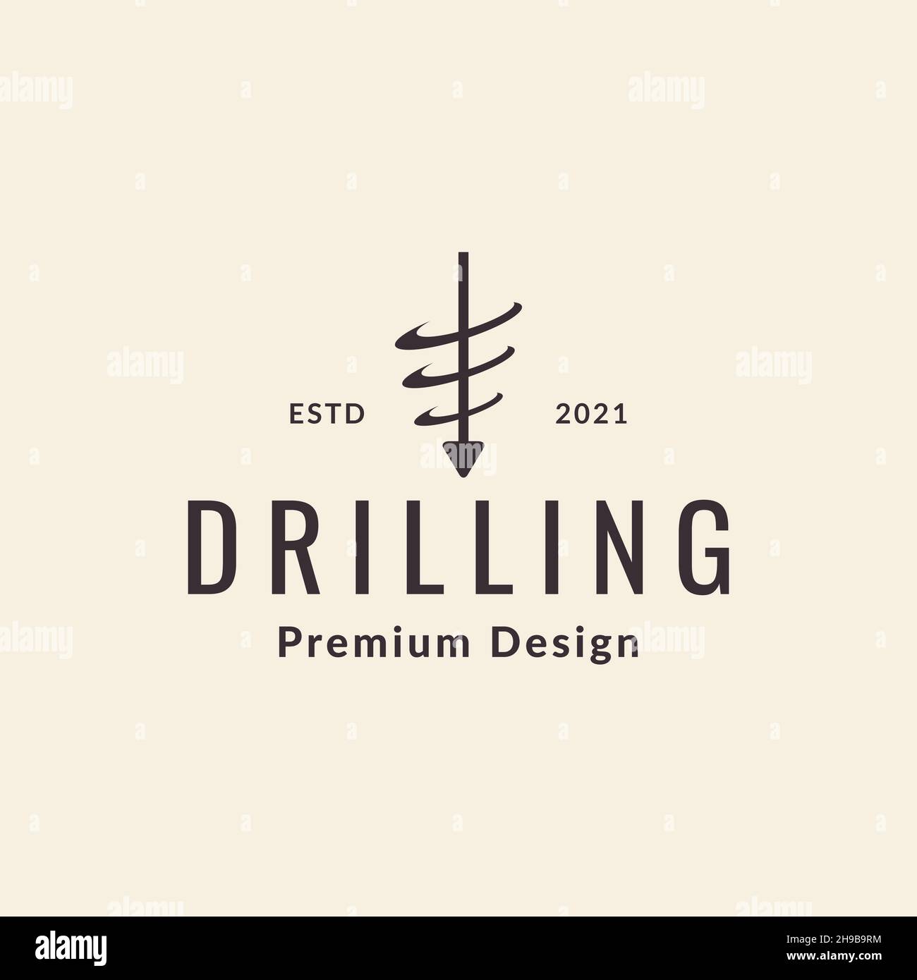 driller semplice logo simbolo icona vettore grafico disegno idea creativa Illustrazione Vettoriale