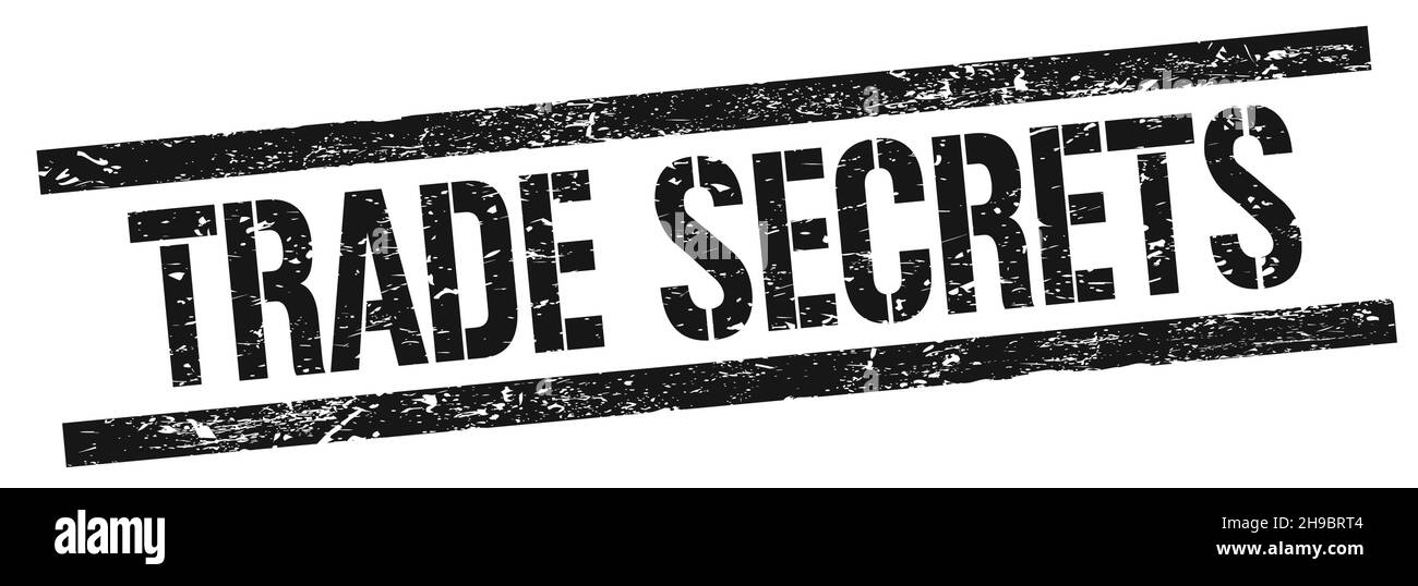 TESTO DEI SEGRETI COMMERCIALI sul segno nero grungy rettangolo timbro. Foto Stock