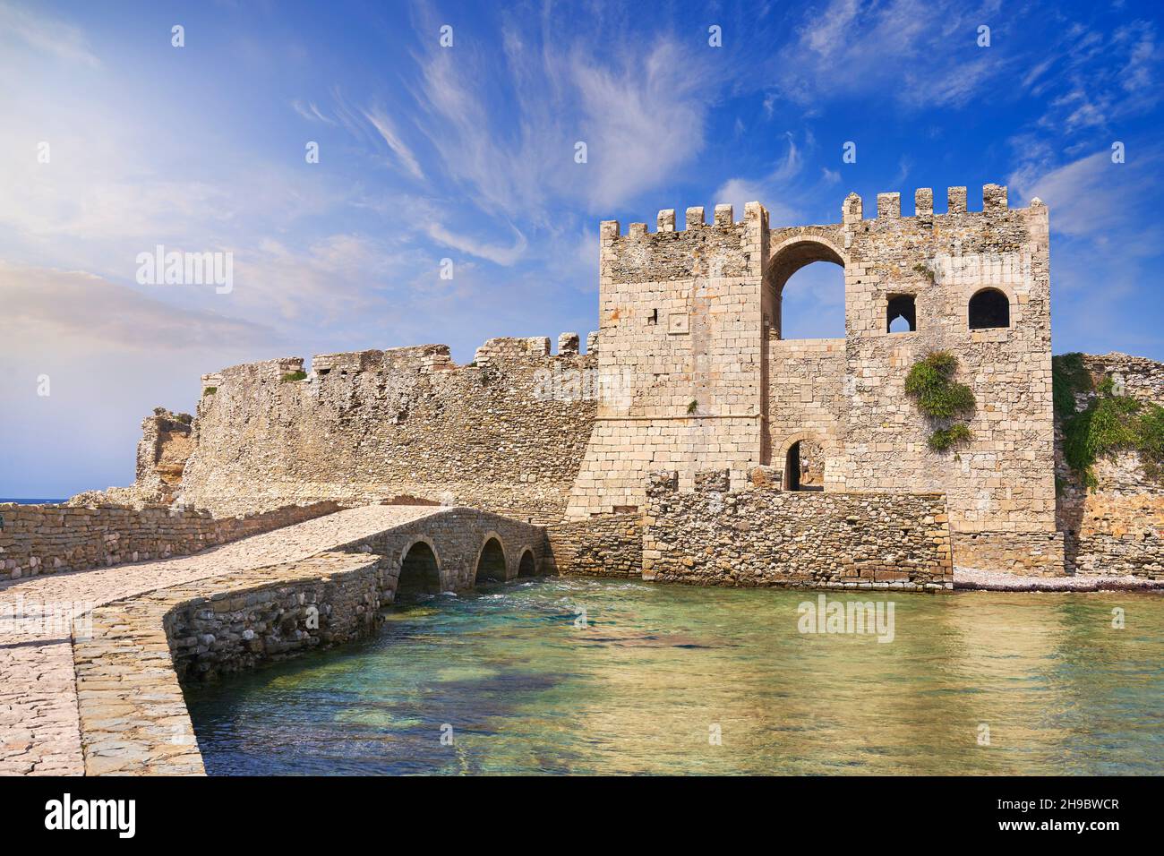 Fortezza veneziana di Methoni, Peloponneso, Messenia, Grecia Foto Stock