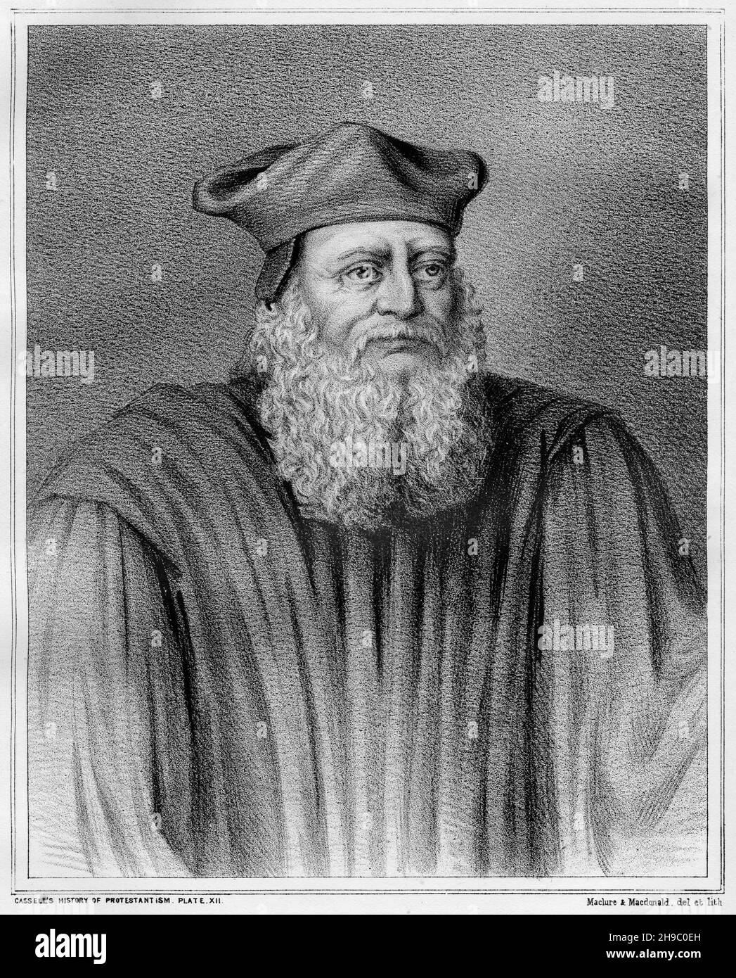 Ritratto inciso di Mercurino Arborio, marchese di Gattinara (1465 – 1530), statista e giurista italiano meglio noto come cancelliere del Sacro Romano Imperatore Carlo V. fu nominato cardinale della Chiesa Cattolica Romana per San Giovanni a porta Latina nel 1529. Foto Stock
