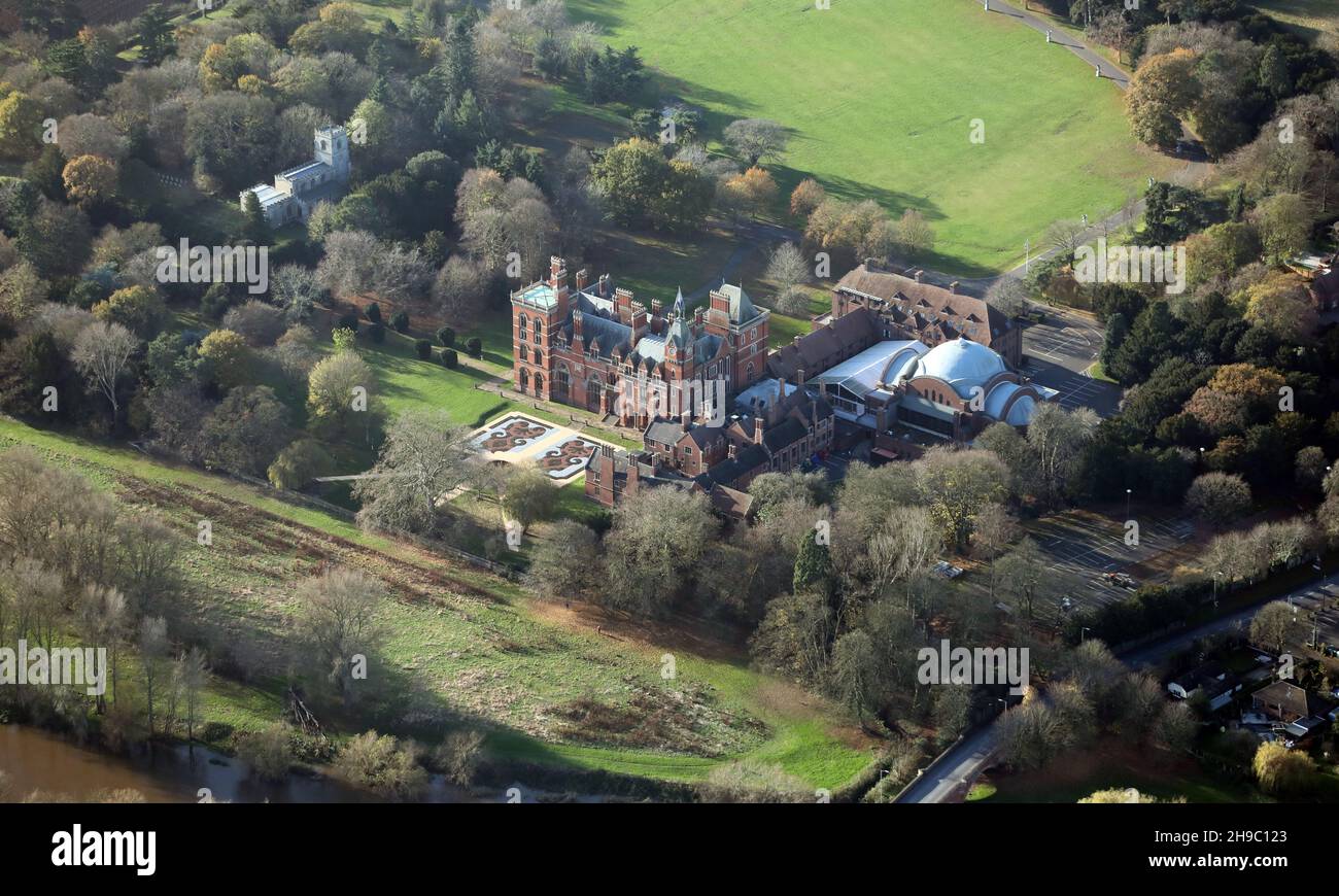 Vista aerea del Kelham Country House Hotel vicino Newark, Nottinghamshire Foto Stock