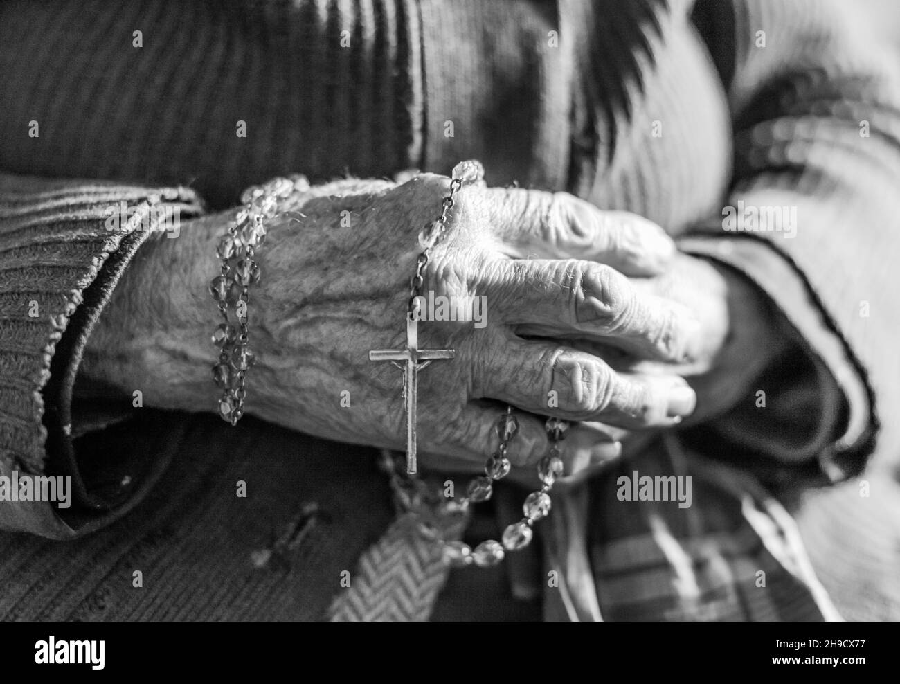 prega, rosario, vecchio Foto Stock