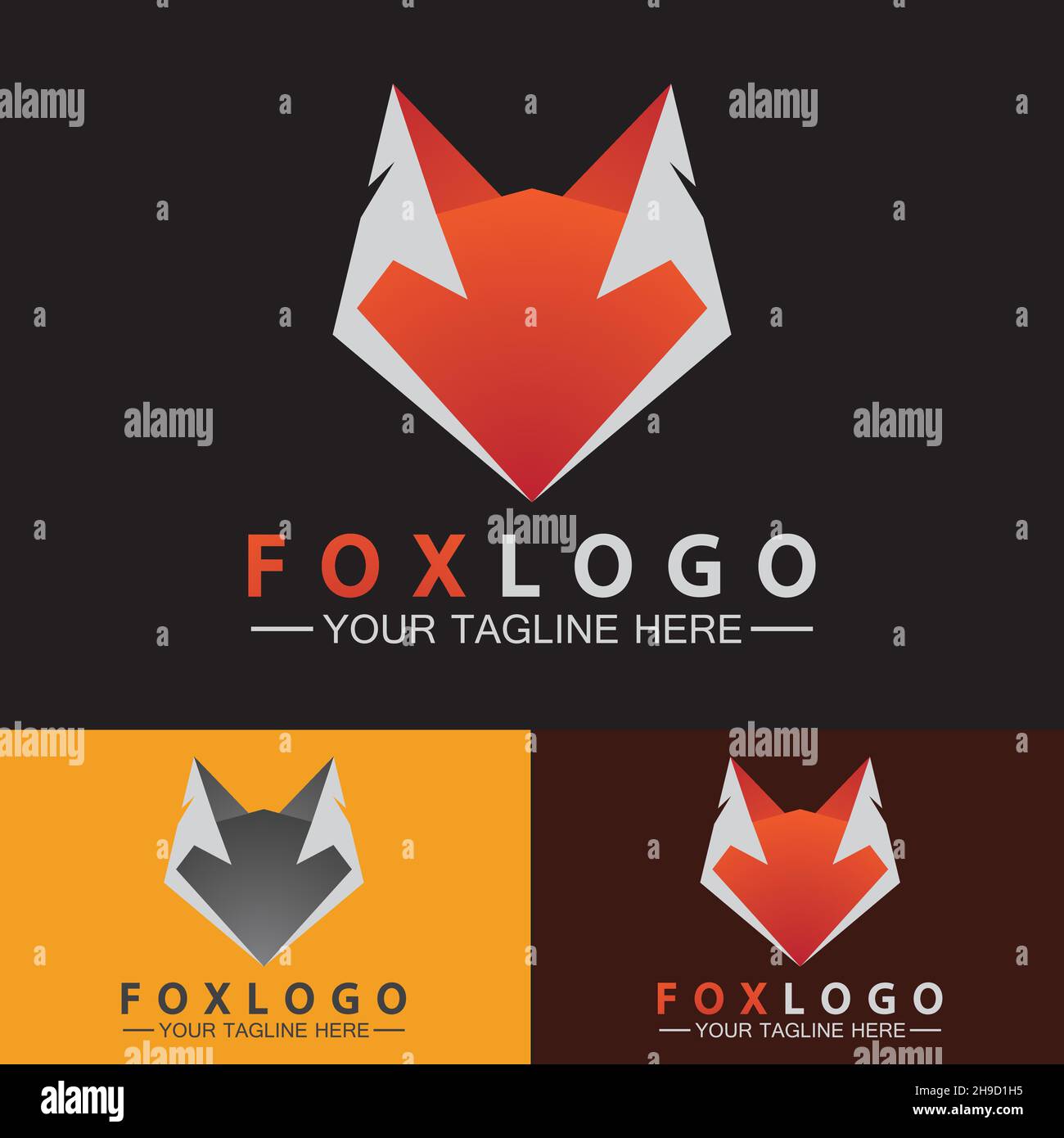 Logo Fox modello di disegno vettoriale Illustrazione Vettoriale