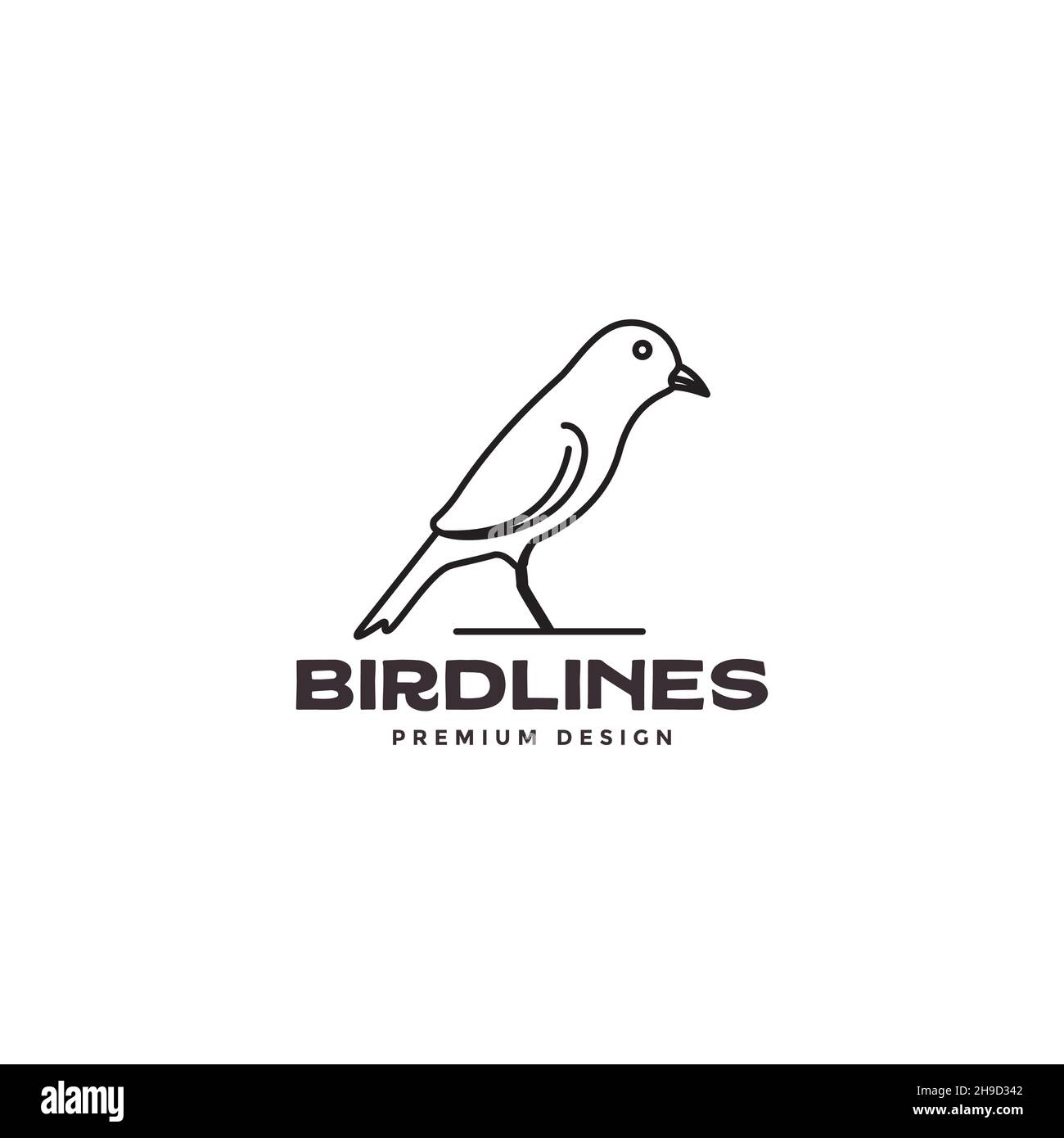 semplice linea uccello canarino simbolo icona vettore grafico disegno illustrazione idea creativa Illustrazione Vettoriale