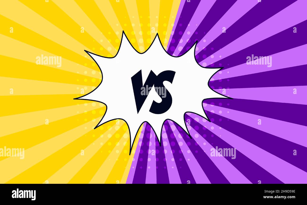 Comics vs frame. Rispetto al segno in stile fumetto retrò. Stile pop art. Combattendo duello e combattere confronto vettore cartoon isolato Illustrazione Vettoriale