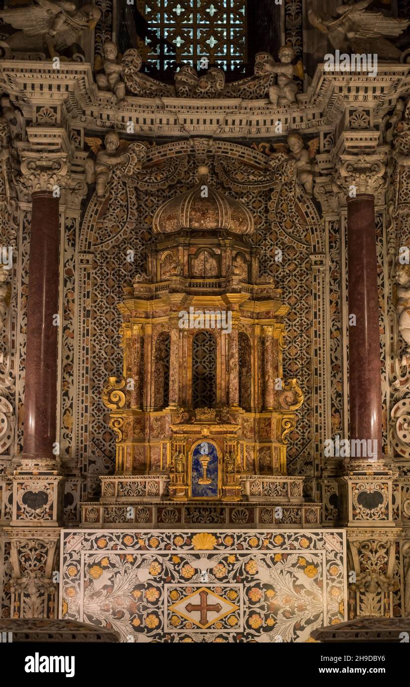 Schrein, Barocke Kapelle, Cattedrale di Santa Maria Nuova, Monreale, Sizilien, Italien Foto Stock