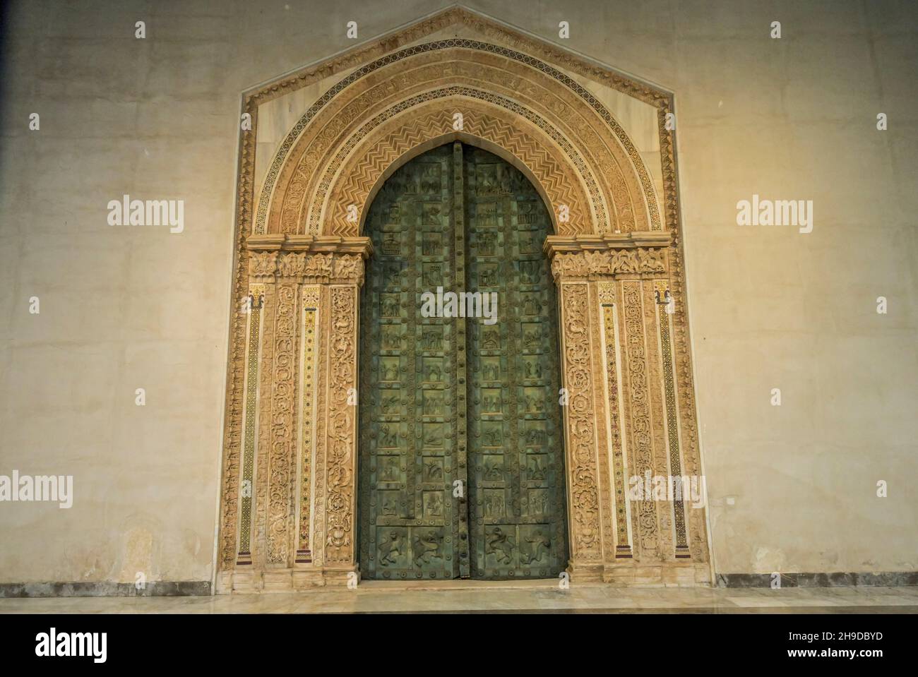 Südeingang, Tür, Cattedrale Santa Maria Nuova, Monreale, Sizilien, Italien Foto Stock