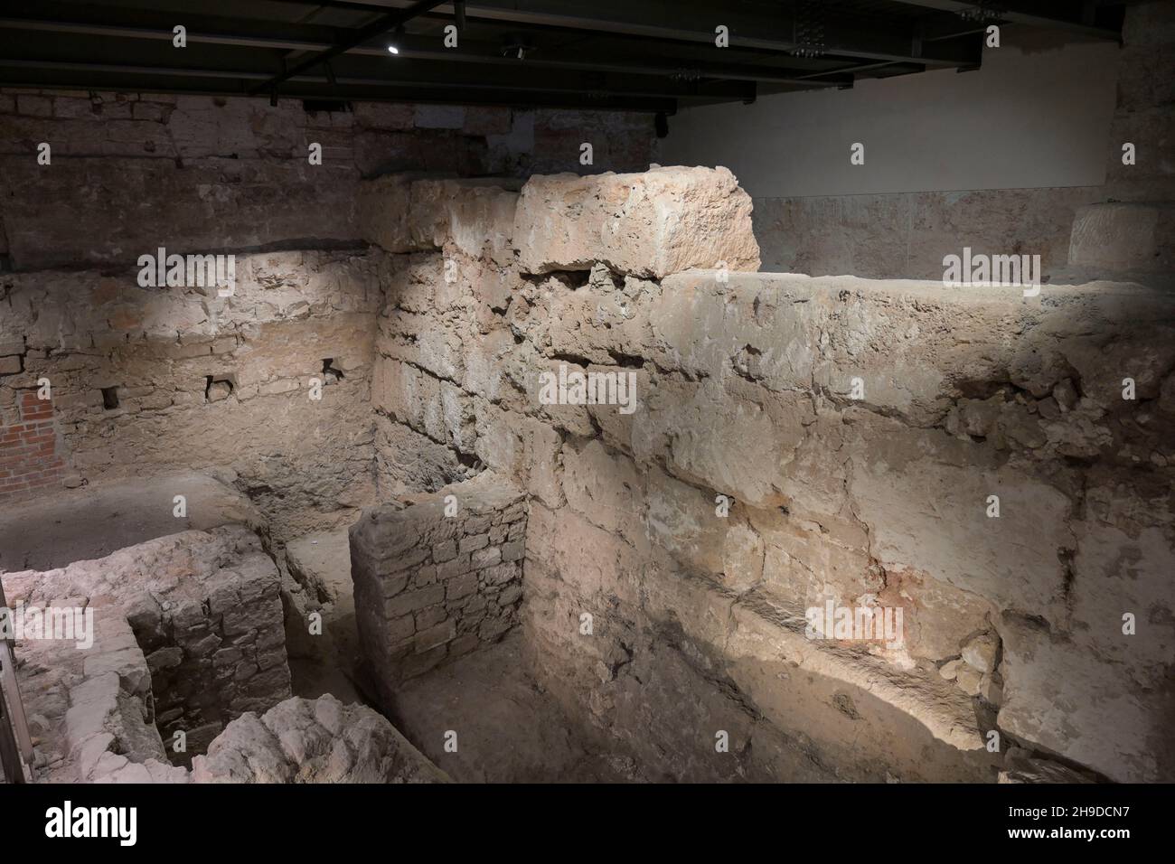 Ausgrabungen, Untergeschoss, Normannenpalast, Palazzo dei Normanni, Palermo, Sizilien, Italia Foto Stock