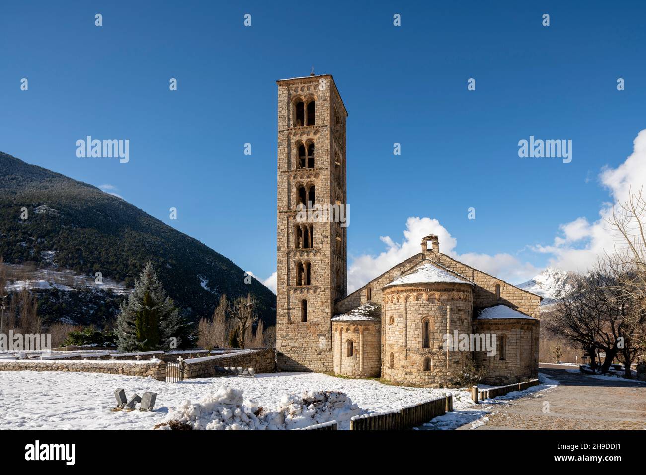Taüll, Sant Climent, Blick von Osten Foto Stock