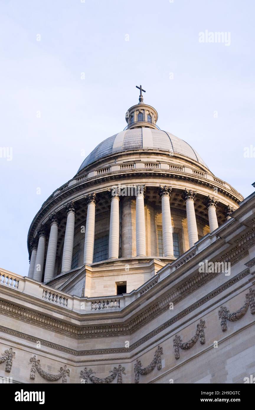 La cupola del Pantheon a Parigi Francia Foto Stock