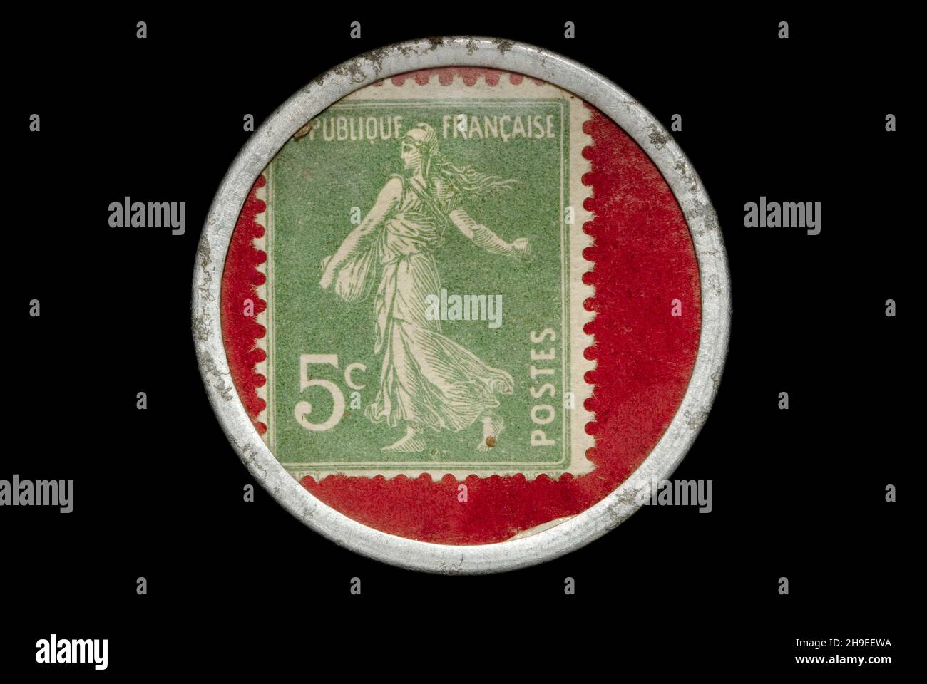 Il Crédit Lyonnais ha racchiuso il token francobollo Foto Stock