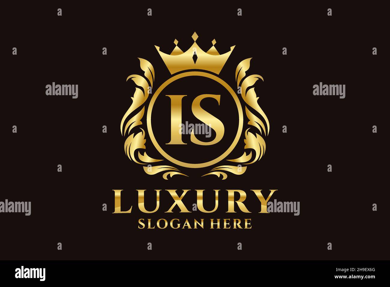 È il modello di logo Royal Luxury lettera in arte vettoriale per progetti di branding di lusso e altre illustrazioni vettoriali. Illustrazione Vettoriale
