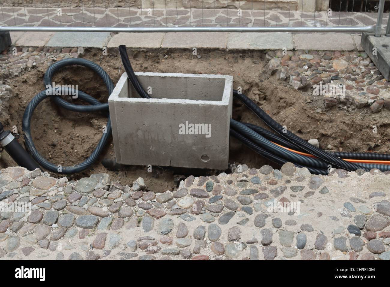Sostituzione dei tubi sotterranei Foto Stock