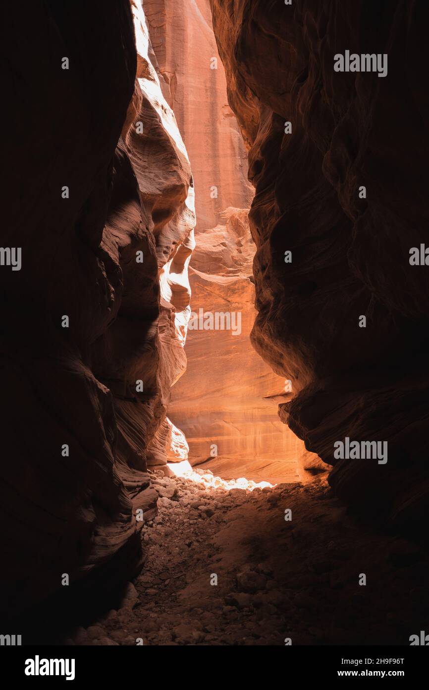 Slot Canyon al tramonto Foto Stock