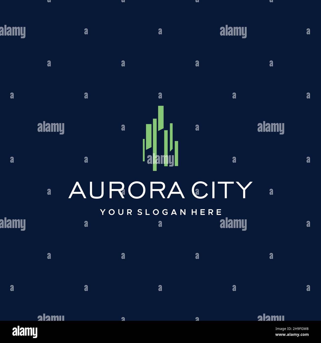 appartamento AURORA CITY building appartamento logo design Illustrazione Vettoriale