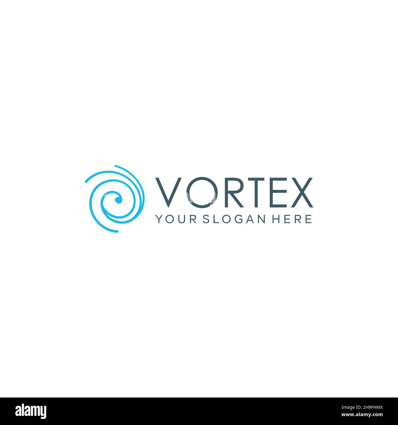 Design minimalista con logo ART VORTEX a spirale Illustrazione Vettoriale