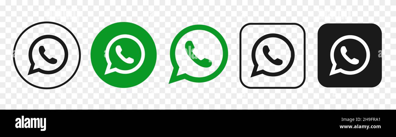 Icona del pulsante più diffuso sui social media, logo di messaggistica istantanea. Foto Stock