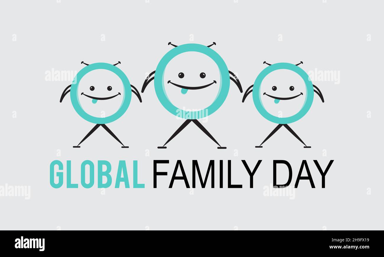 Concetto di speranza: Illustrazione del modello di banner vettoriale Global Family Day. Illustrazione Vettoriale
