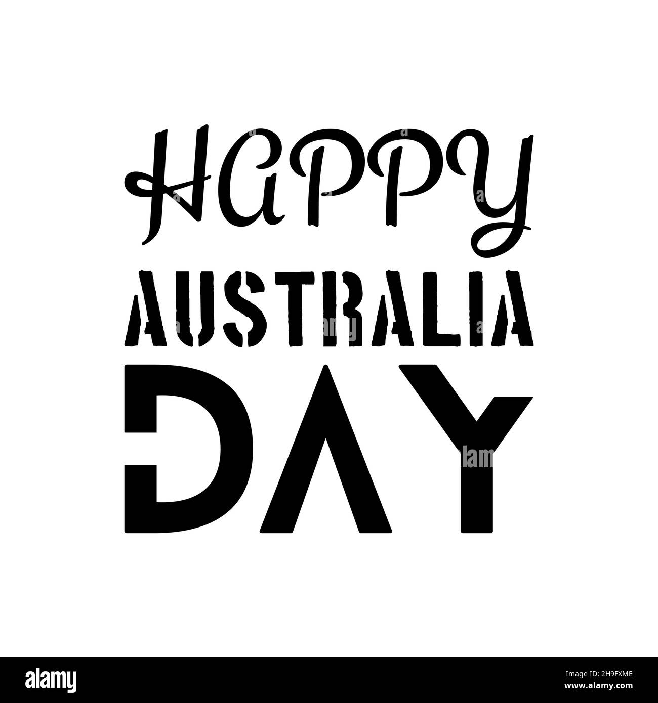 Gennaio 26 - Australia day. Scritta a mano disegno calligrafico per Australia day. Disegno vettoriale per banner, poster, maglietta, cartoncino. Illustrazione Vettoriale