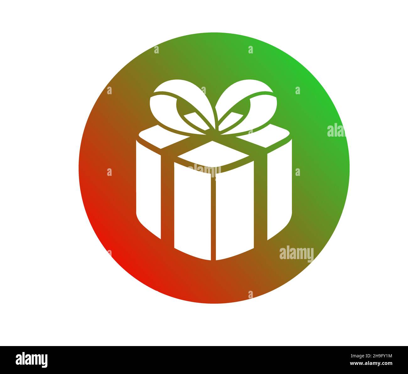 Il colorato verde e rosso gradiente Natale regalo icona scatola Illustrazione Vettoriale