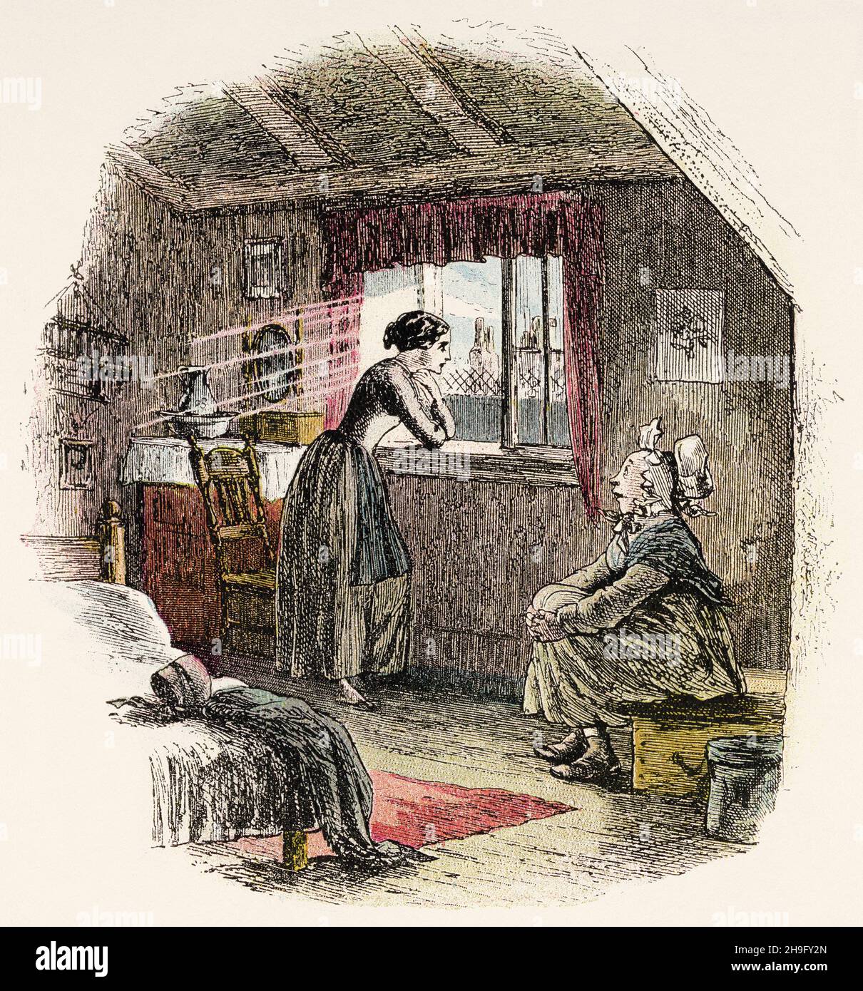 La Storia della Principessa. Illustrazione a colori dal romanzo di Charles Dickens Little Dorrit di Hablot Knight Browne (1815-1882) artista inglese noto come Phiz Foto Stock