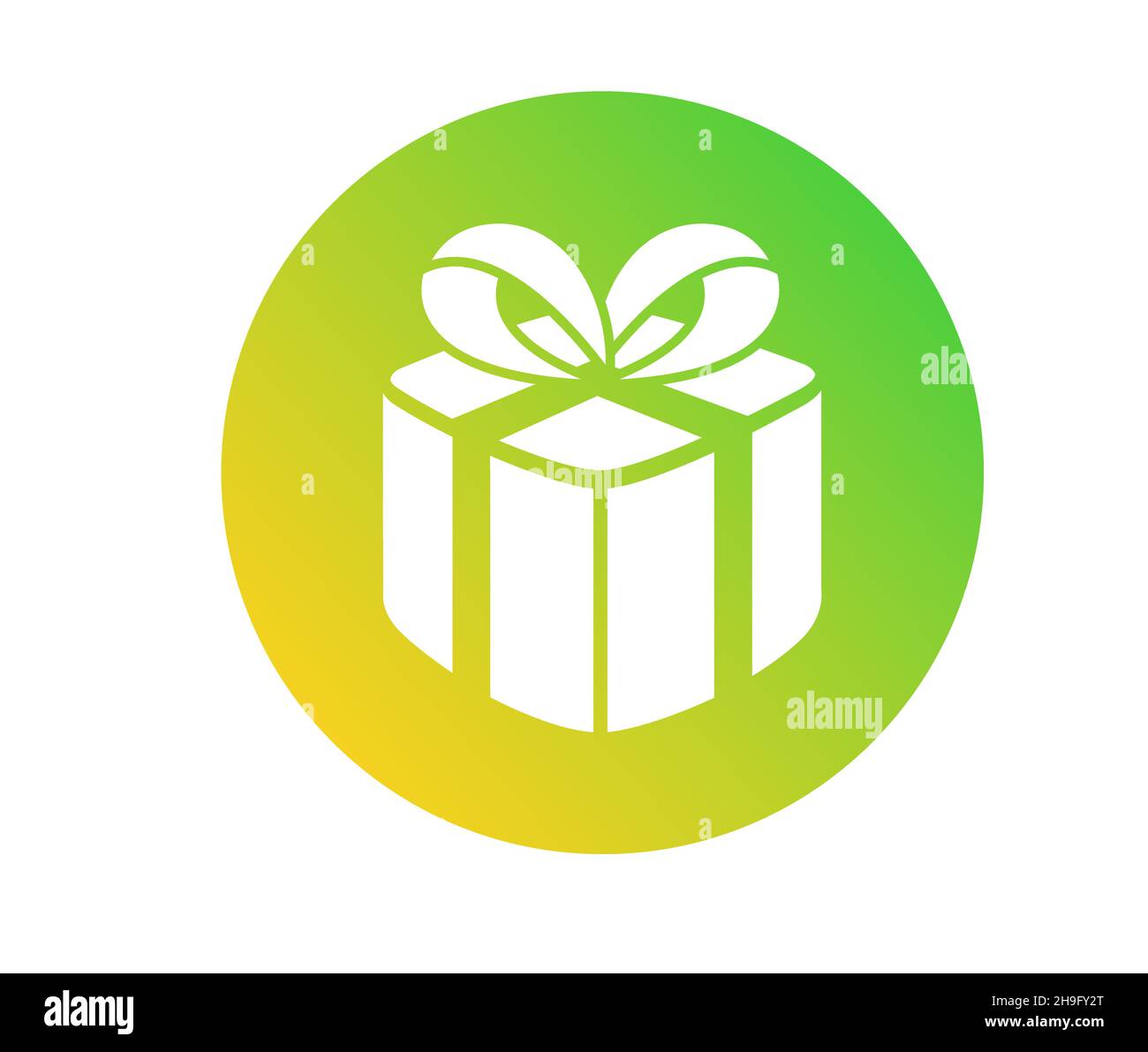 Il colorato verde e giallo gradiente Natale vacanza regalo icona Illustrazione Vettoriale