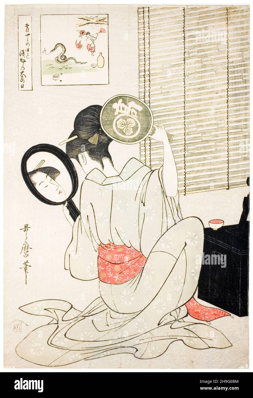 Kitagawa Utamaro, Takashima Ohisa, stampa in legno, circa 1795 Foto Stock