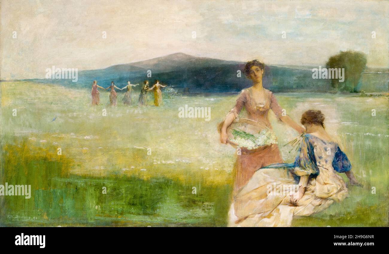 Thomas Wilmer Dewing, primavera, pittura, 1890 Foto Stock