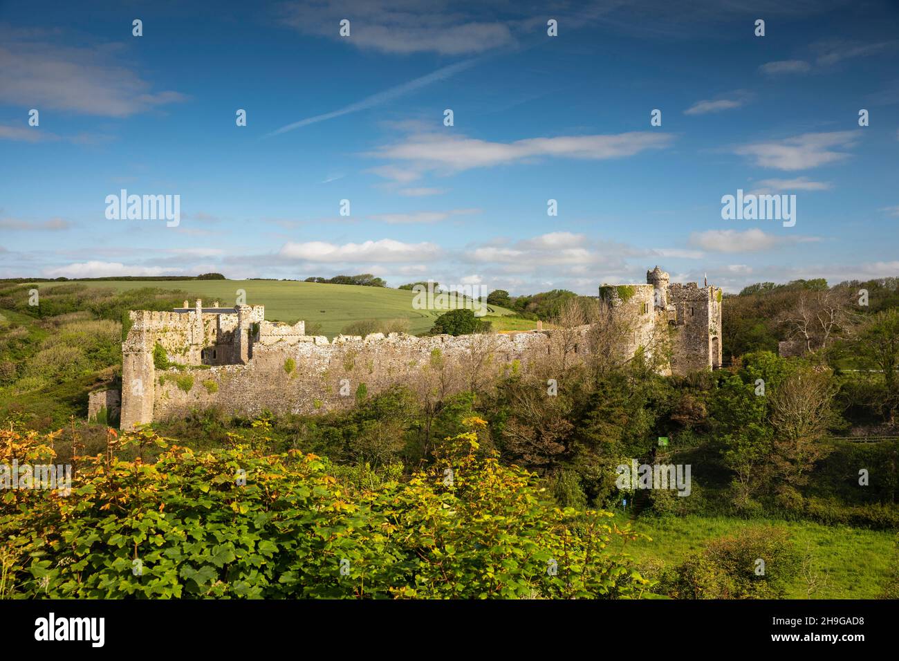 Regno Unito, Galles, Pembrokeshire, Castello di Manorbier Foto Stock