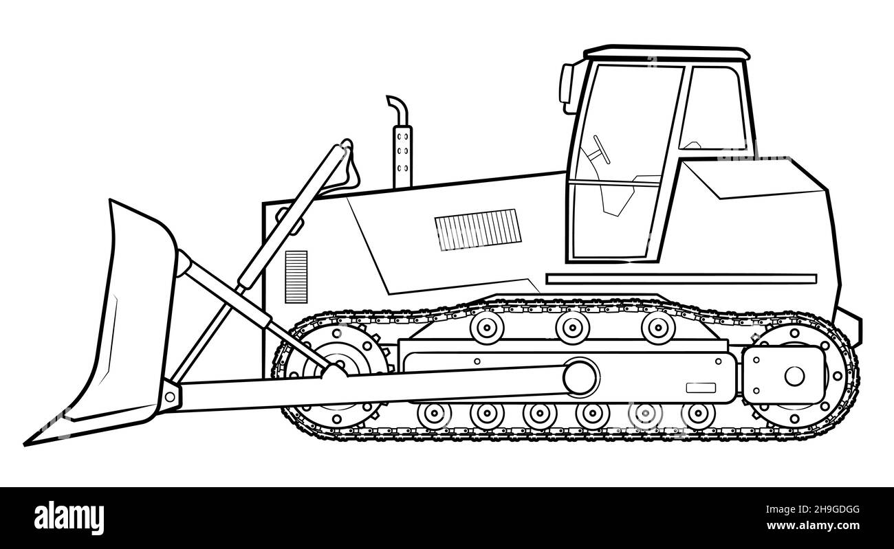 Illustrazione dello stock di vettori bulldozer. Illustrazione Vettoriale