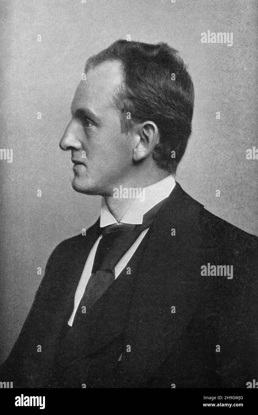 Ritratto di Gerhart Hauptmann (1862 - 1946) drammaturgo e romanziere tedesco. Foto Stock