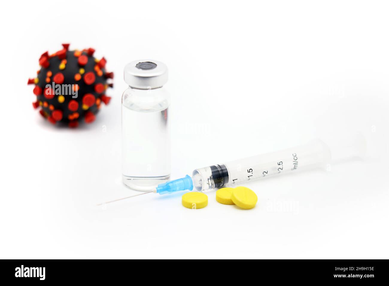 Campagna globale di vaccinazione della popolazione, covid-19 esposizione concetto medico Foto Stock