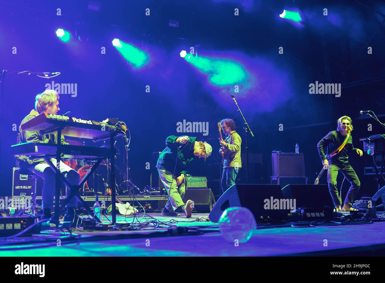 Mac DeMarco si esibisce dal vivo sul Woods Stage al 2017 End of the Road Festival di Larmer Tree Gardens a Dorset. Data foto: Venerdì 1 settembre 2017. Il credito fotografico dovrebbe essere: Richard Grey/EMPICS Entertainment Foto Stock