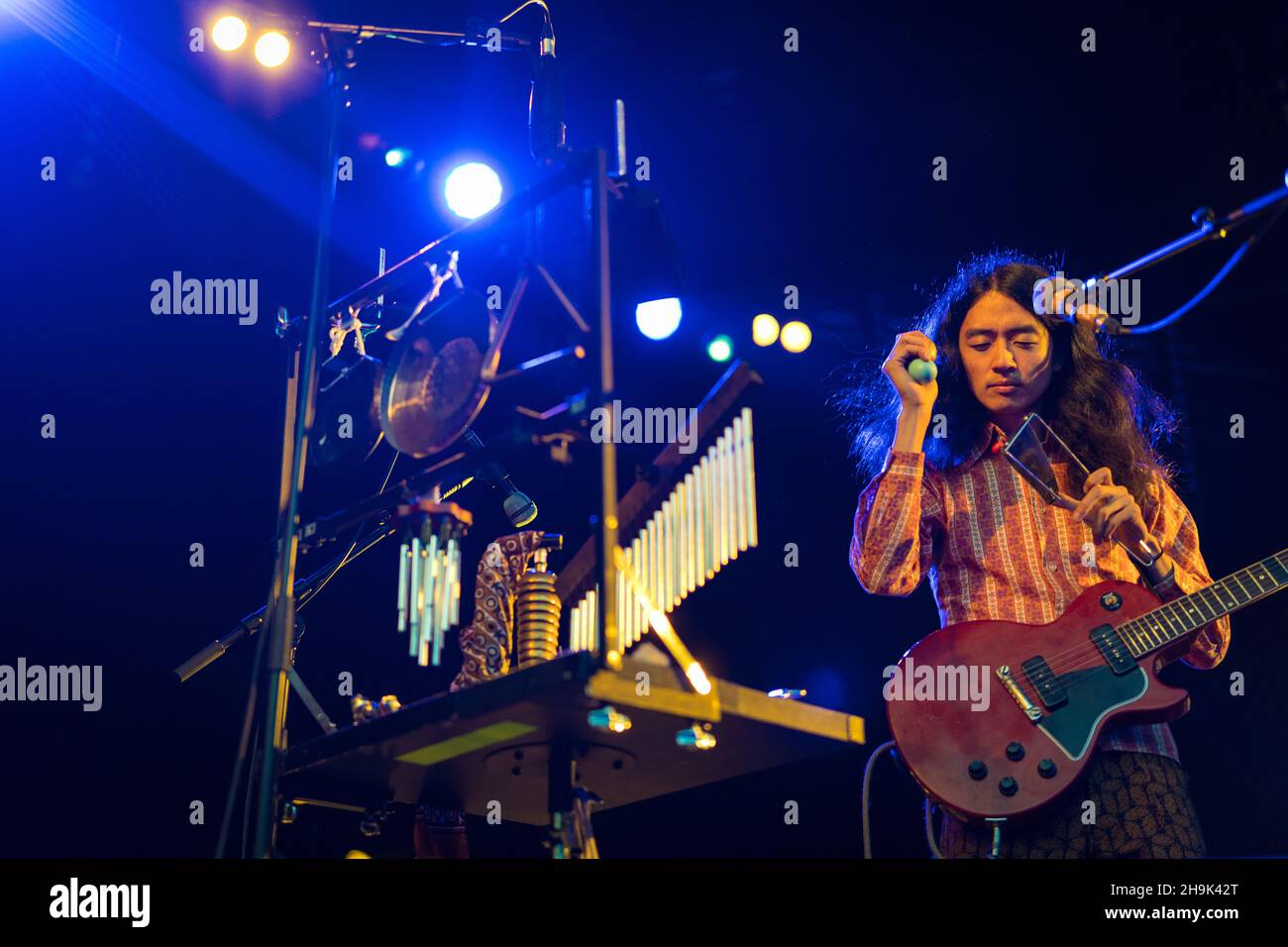 Kikagaku Moyo si esibisce al 2019 End of the Road Festival nei Larmer Tree Gardens di Dorset. Data foto: Sabato 31 agosto 2019. Il credito fotografico dovrebbe essere: Richard Grey/EMPICS Foto Stock