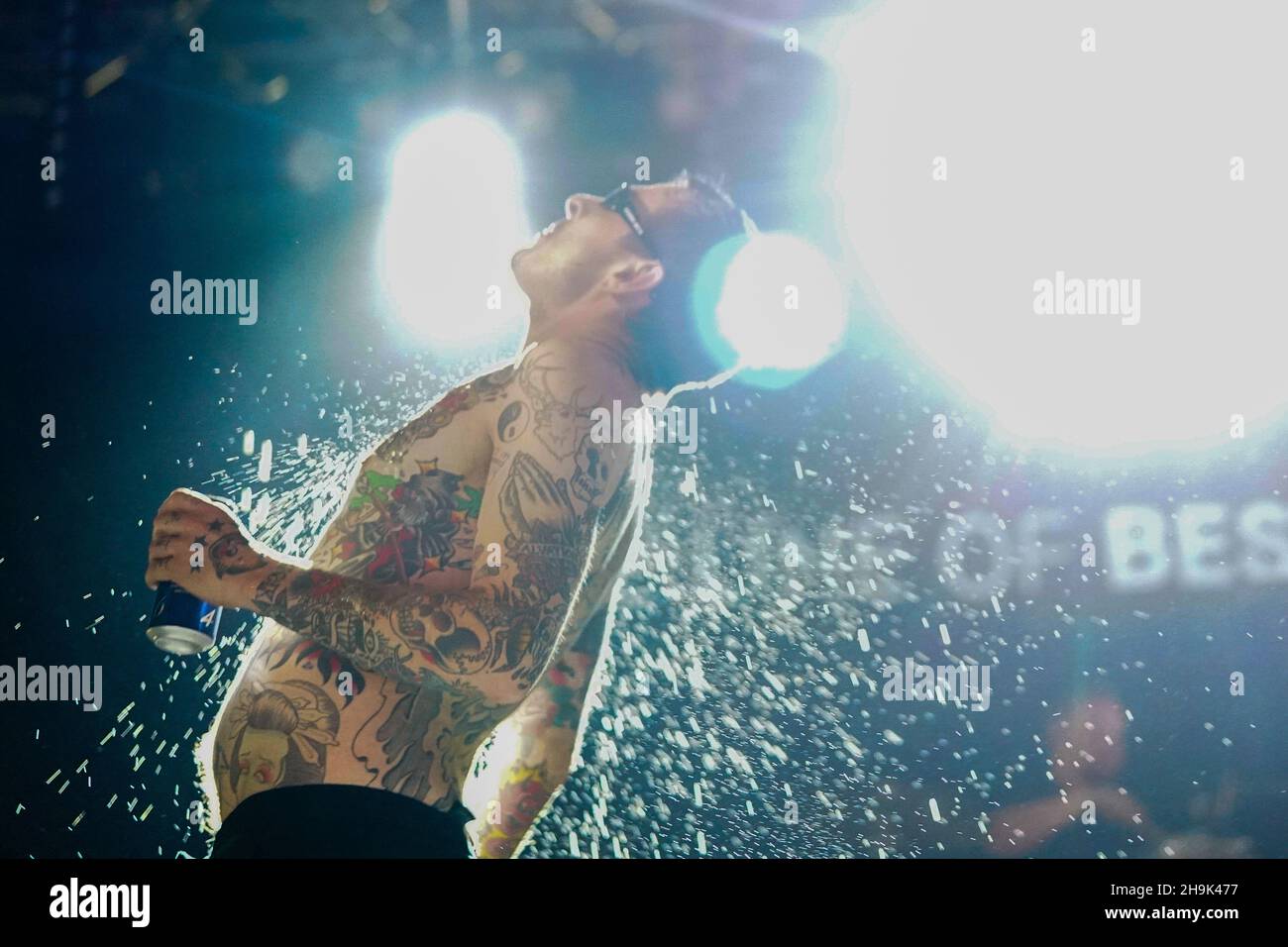 I Viagra Boys si esibiscono alla fine del 2019 del Road Festival a Larmer Tree Gardens a Dorset. Data foto: Domenica 1 settembre 2019. Il credito fotografico dovrebbe essere: Richard Grey/EMPICS Foto Stock