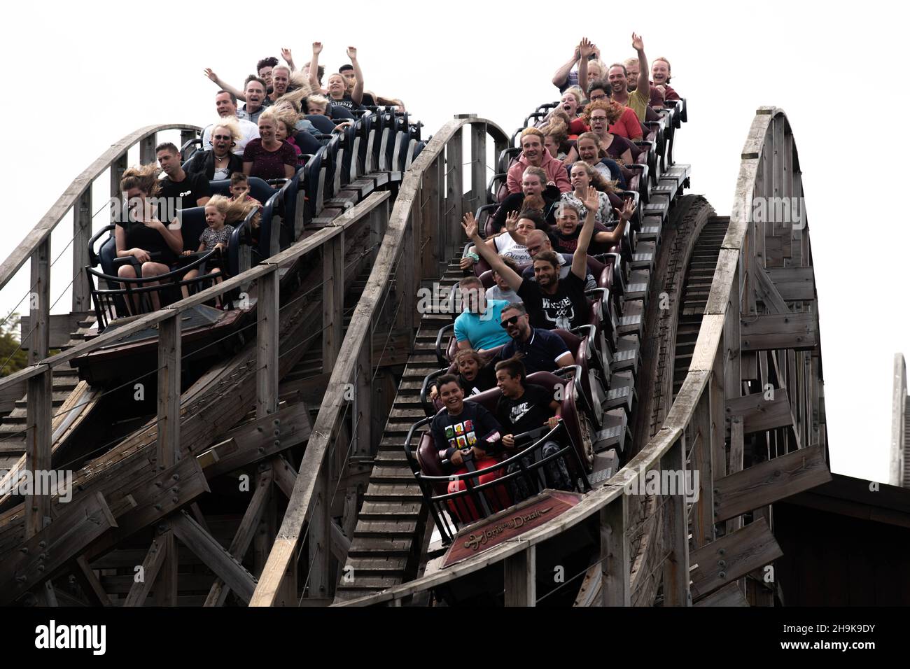 The Magic of the Efteling Theme Park The Netherlands , Flying Dutchman, Baron, Droomvect , immagini aeree Foto Stock