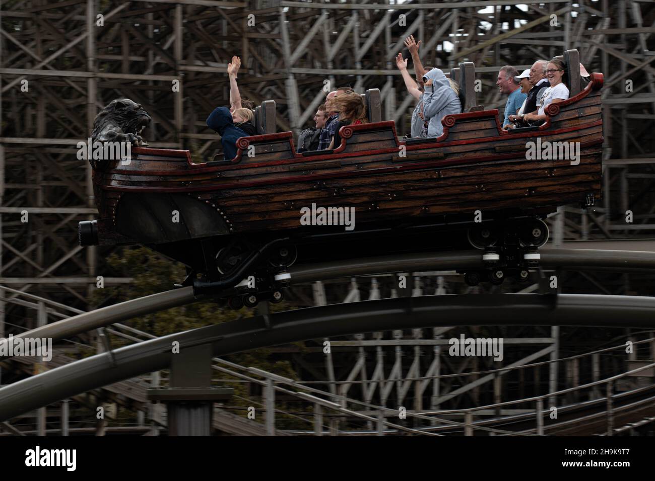 The Magic of the Efteling Theme Park The Netherlands , Flying Dutchman, Baron, Droomvect , immagini aeree Foto Stock