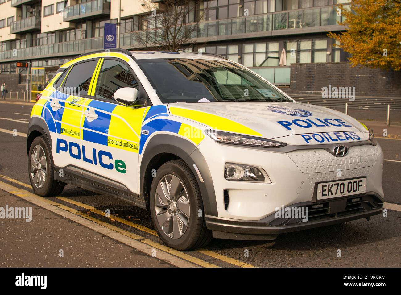 Auto di polizia elettrica polizia Scozia Foto Stock