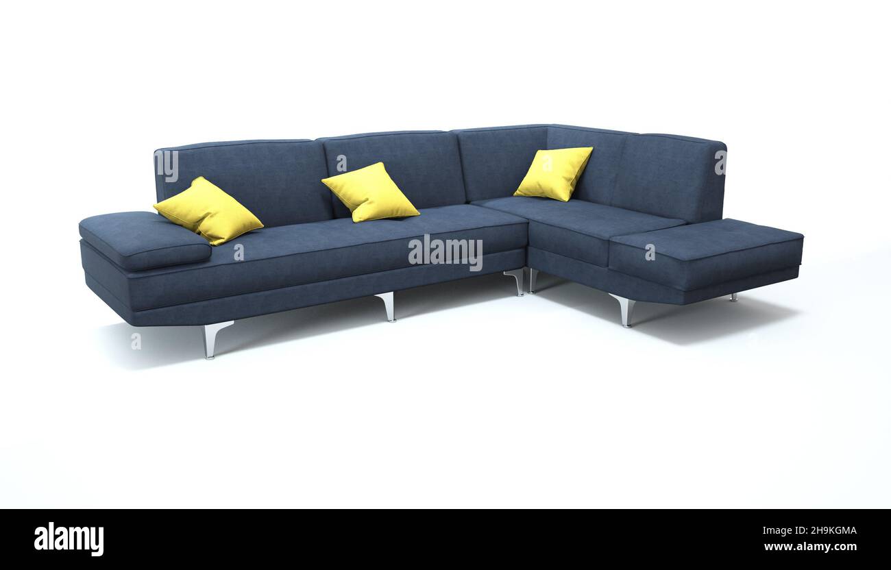 3d rendering di un divano su un isolato sfondo bianco. Foto Stock