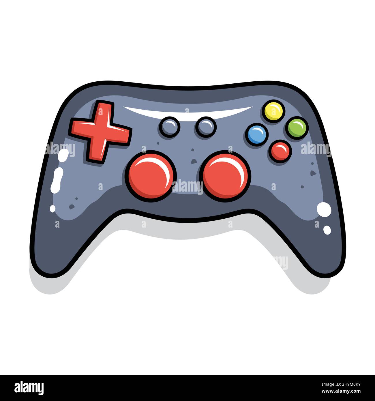 Illustrazione del Gamepad del joystick vettoriale. Controller di gioco per videogiochi moderni Illustrazione Vettoriale