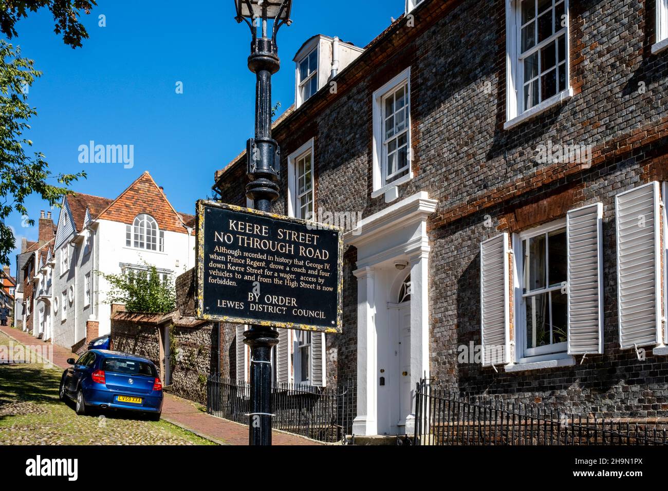 Proprietà a Keere Street, Lewes, East Sussex, Regno Unito. Foto Stock