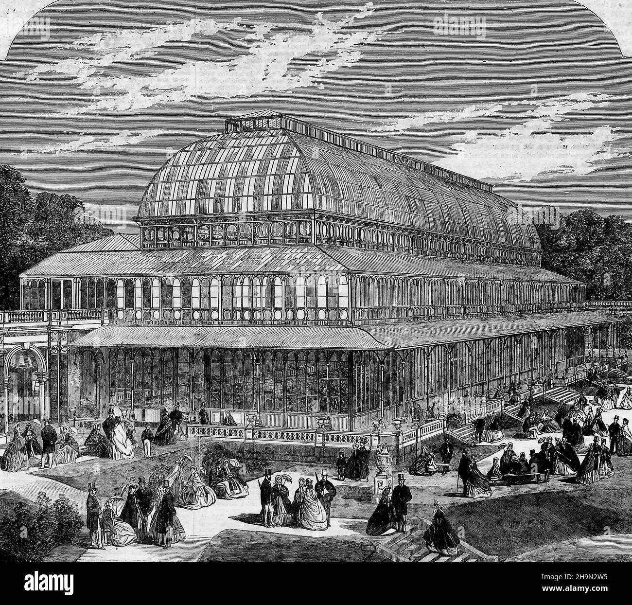 The Conservatory in the Royal Horticultural Society's Gardens, South Kensington, luglio 1861 Foto Stock