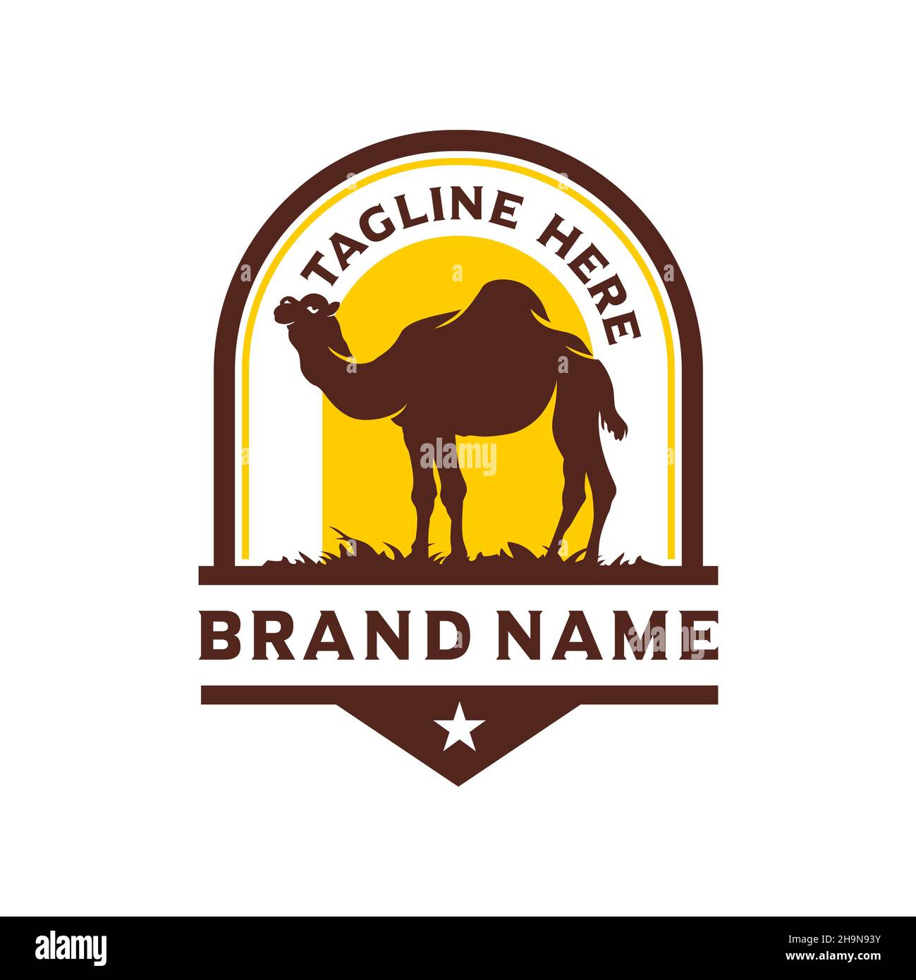 logo in cammello desert vintage Foto Stock