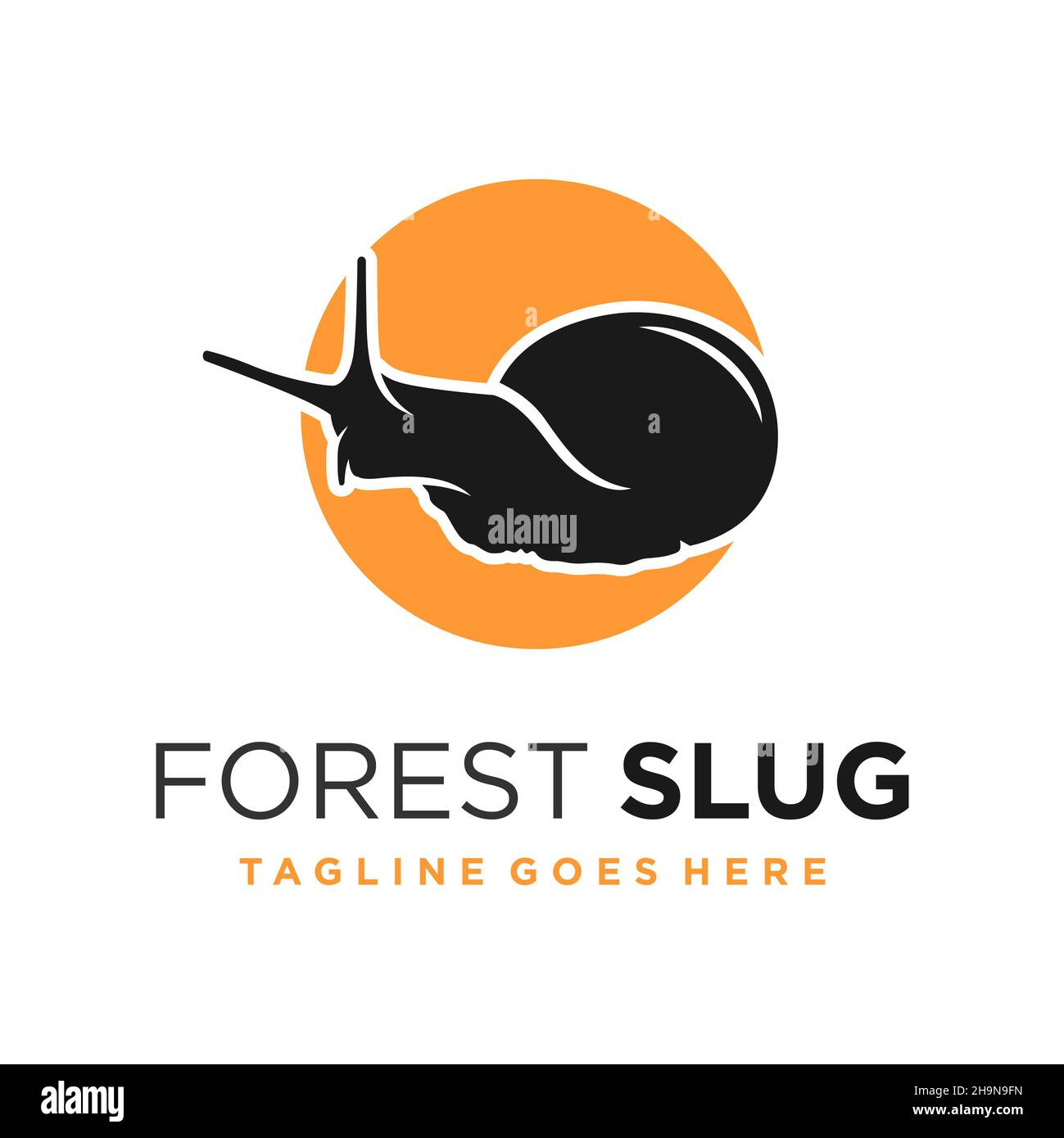 modello di logo animale della lumaca della foresta Foto Stock