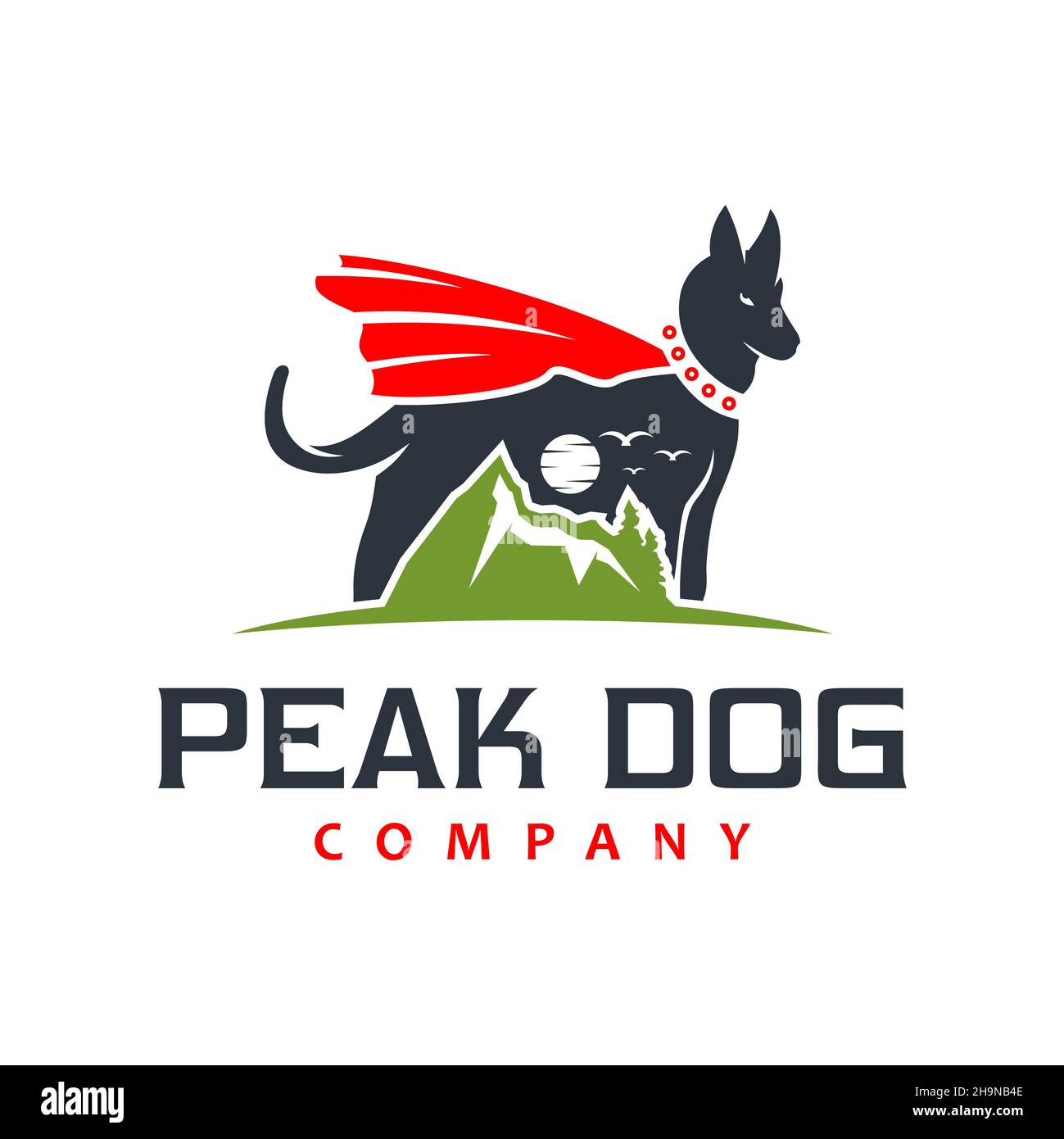 supereroe cane animale logo design Foto Stock