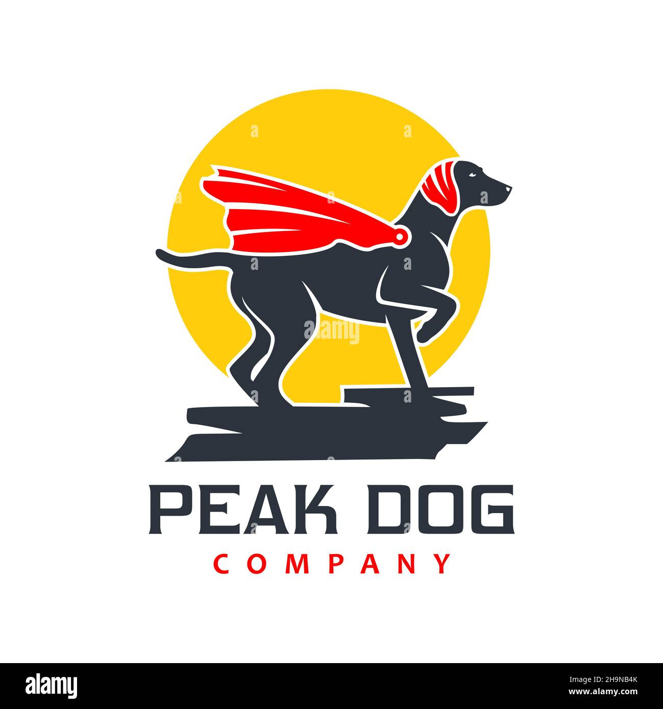 supereroe cane animale logo design Foto Stock